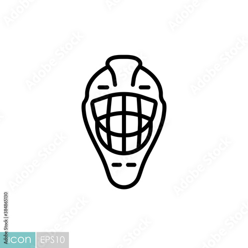 Goalie helmet vector icon. Winter sign