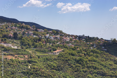 View of Portaria village, Pelio, Greece.