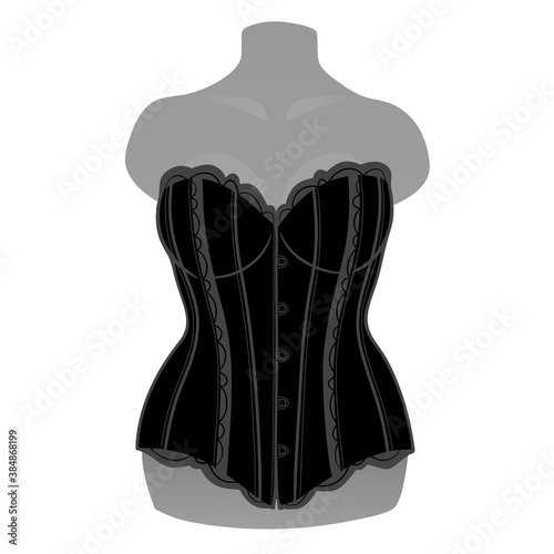 beautiful female corset on a mannequin