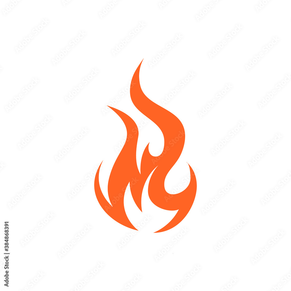 Simple vector flame icon in flat style Simple vector flame icon in flat style