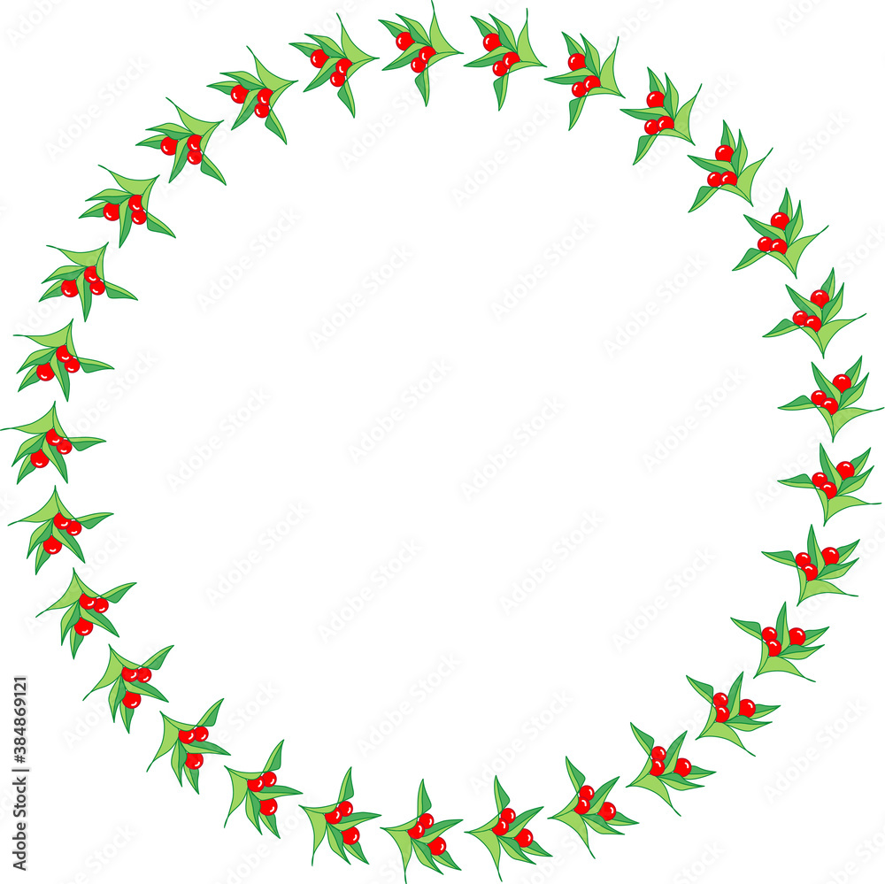 Obraz premium 木の実の円形飾り枠