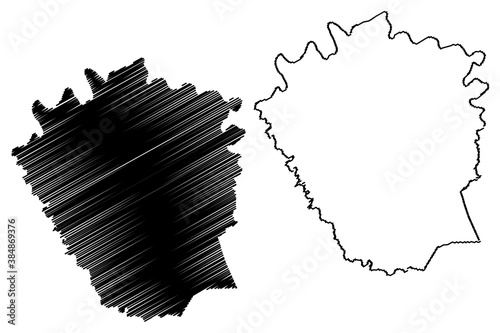 Madison County, Kentucky (U.S. county, United States of America, USA, U.S., US) map vector illustration, scribble sketch Madison map
