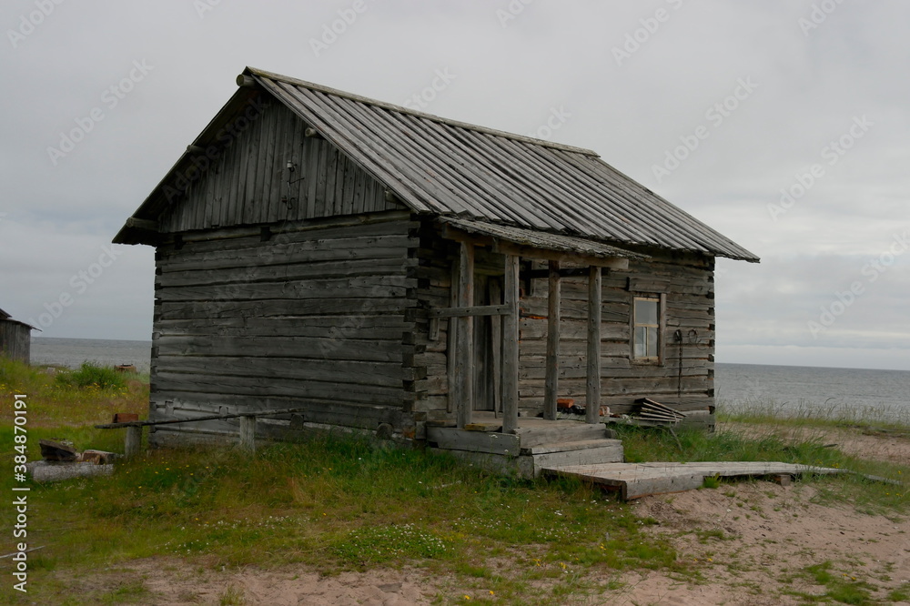 wooden fisherman's hut on the beach