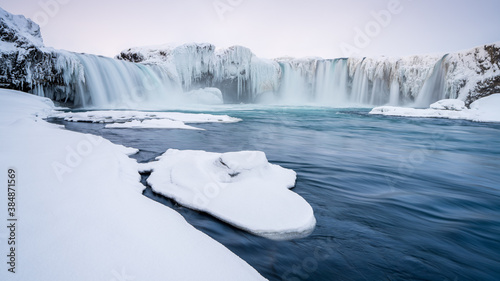 Fototapeta Naklejka Na Ścianę i Meble -  Goðafoss waterfall in winter. North Iceland.