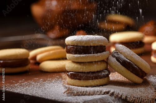 Argentine Cookies filled with Dulce de Leche caramel photo