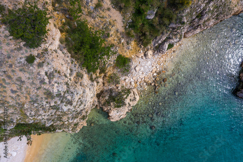Cliffs on beach in Croatia