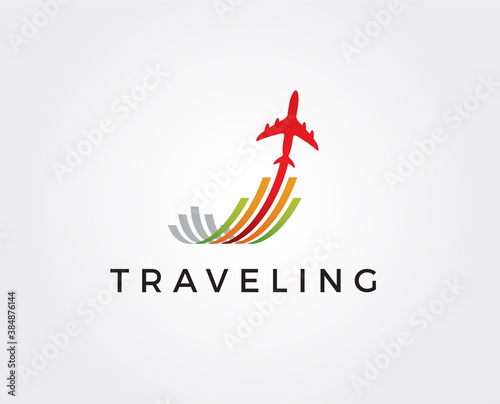 minimal travel logo template - vector illustration