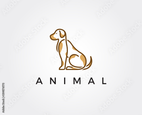 minimal dog logo template - vector illustration