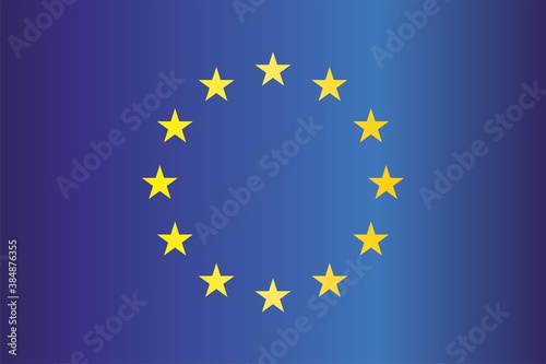 Flag of Europe, European Union. Bright, colorful vector illustration.