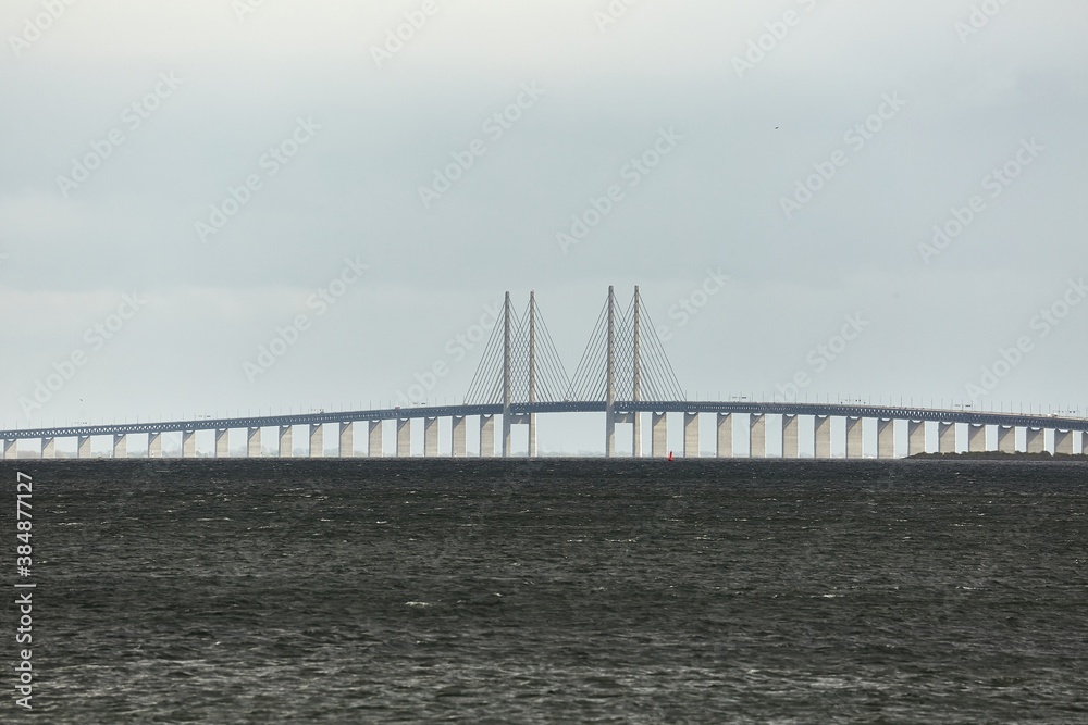 Oresund bridge in the distance connecting Denmark and Sweden