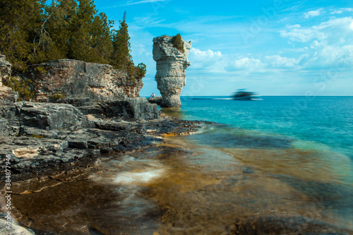 Flower Pot Island in the Georgian Bay with Crystal Clear Water of Lake Huron
