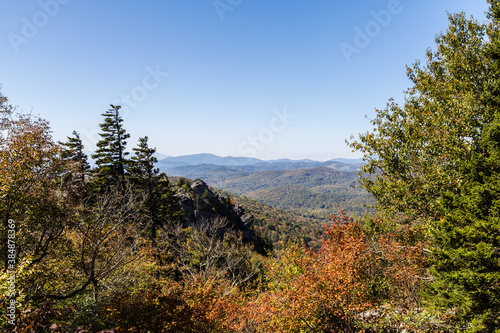 Gorgeous Blue Ridge Mountain View from Grandfather Mountain Park, Linville, NC
