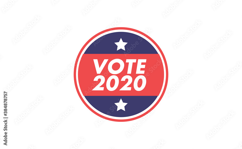Vote 2020 in USA, sticker design. Political election campaign banner. Election day in United States of America. Vote 2020 in USA, sticker design. Political election campaign banner. Election day in United States of America.