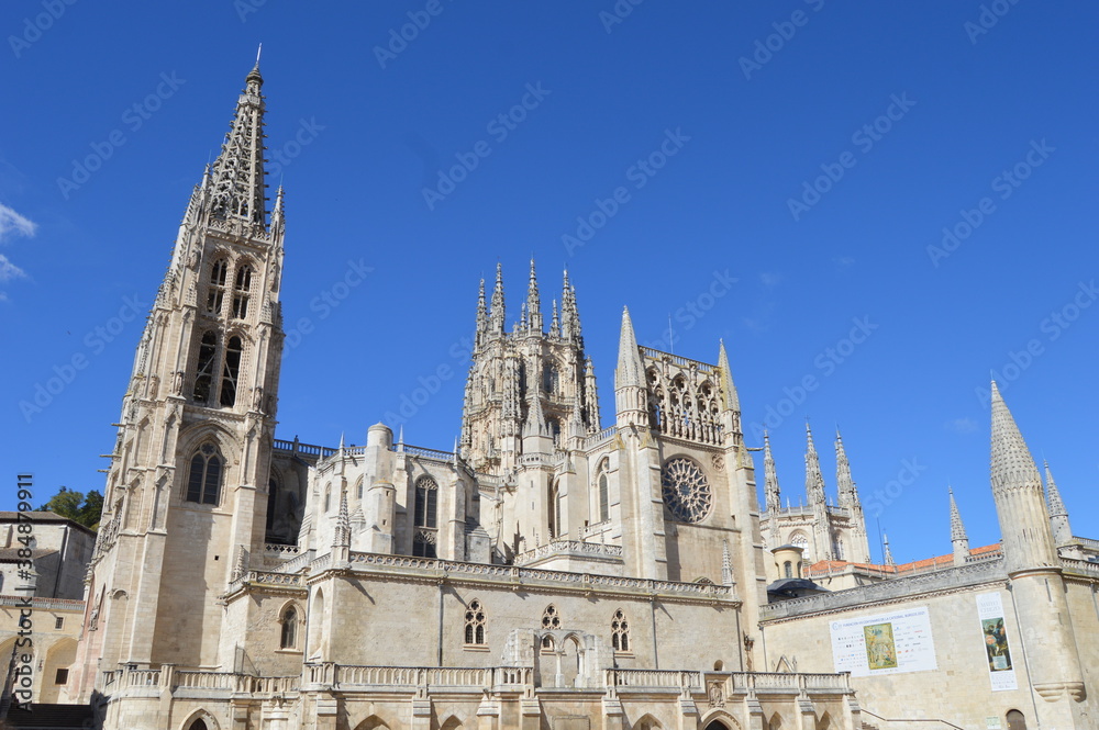 Huge gothic cathedral in a sunny day with no people