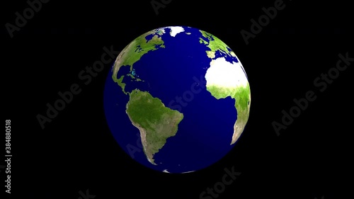 3d animated globe with natural earth texture