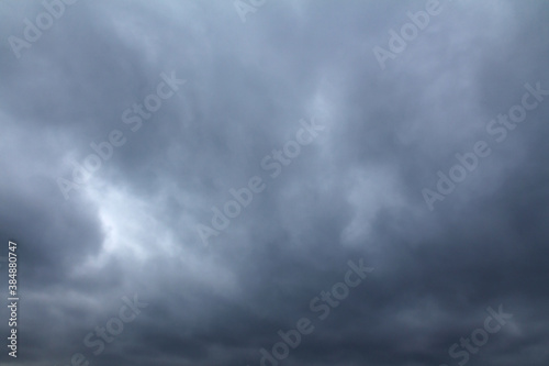 Gloomy dark heavy storm clouds. Dramatic natural background