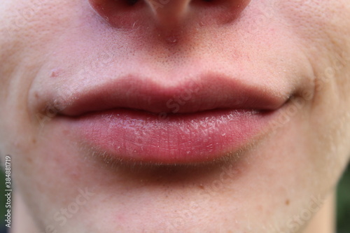 close up of a person lips.
