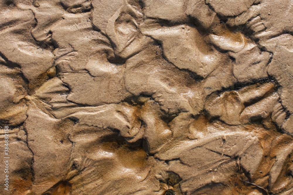 Real image of wet sand on the beach with texture of wave. Real image of wet sand on the beach with texture of wave.