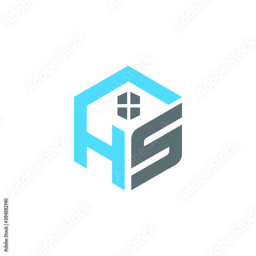 HS Letter Modern Real Estate Business Company Logo and Icon Design Vector Editable and Favicon Transparent png for Website photo