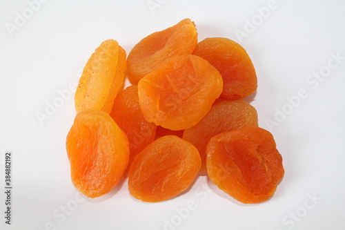 dried apricots on a white background