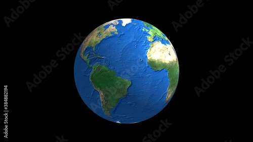 3d animated globe with relief earth texture
