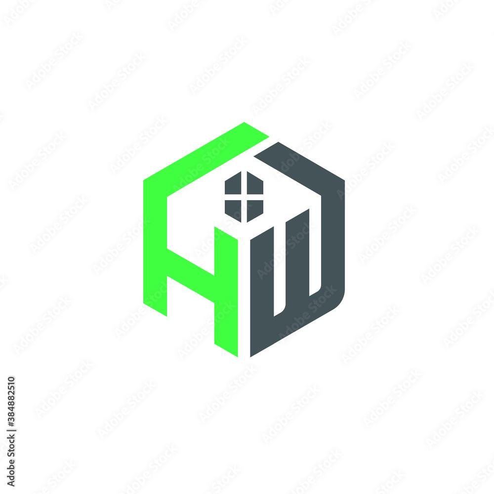 HW Letter Modern Real Estate Business Company Logo and Icon Design ...