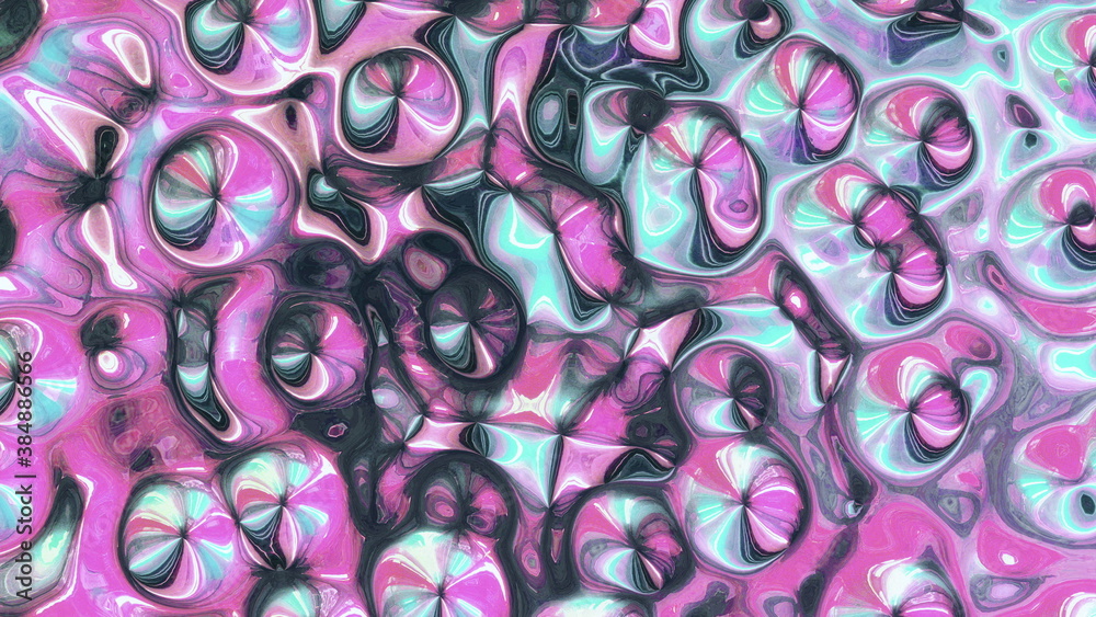 Wavy multicolored iridescent surface with ripples. Trendy vibrant texture, fashion textile, graphic design, animated metallic texture. 3d rendering looped abstract holographic background.