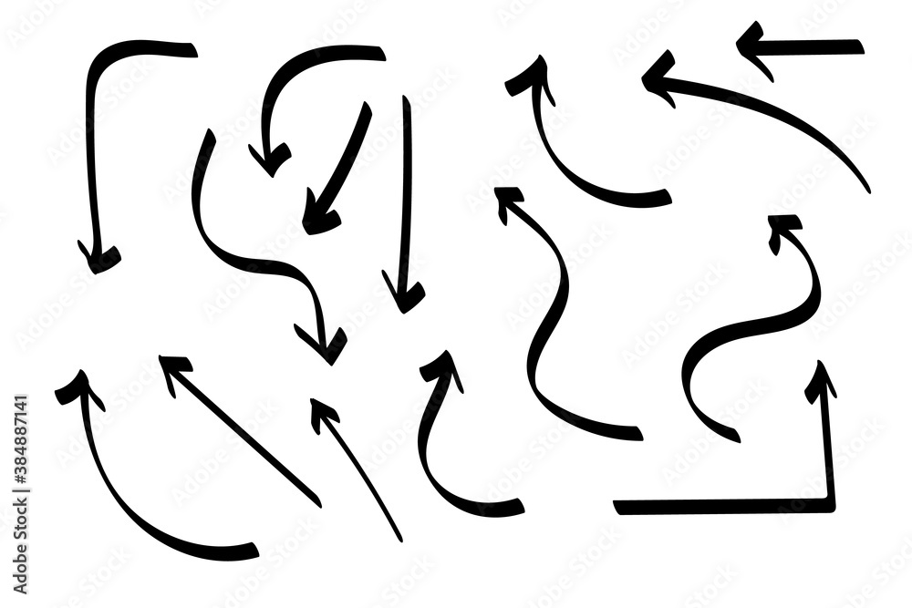 Doodle symbols. Pointer icons. Pointer graphic symbols. Doodle symbols. Pointer icons. Pointer graphic symbols.