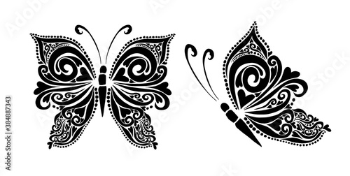 Canvas Print Butterfly decorative tattoo