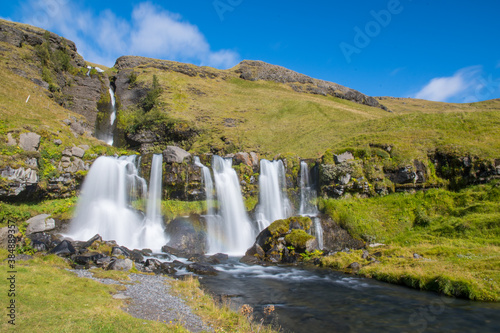 Gluggafoss waterfall in Fljotshlid in south Iceland