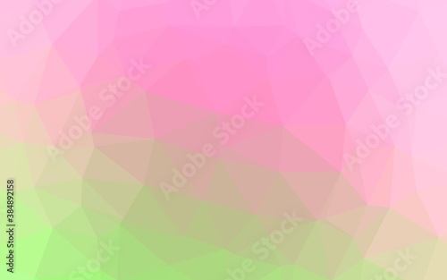 Light Pink, Green vector triangle mosaic template.