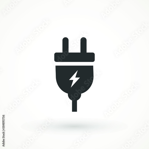 Plug-in, electrical vector icon Plug electric cable wire icon logo isolated sign symbol vector illustration