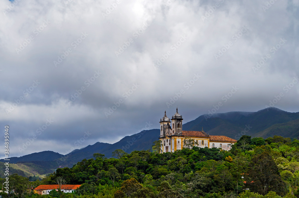 Baroque church in historical city of Ouro Preto, Minas Gerais, Brazil