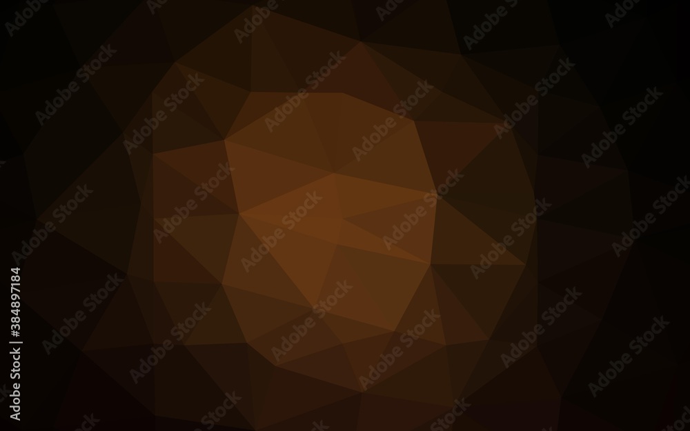 Fototapeta premium Dark Orange vector blurry triangle pattern.