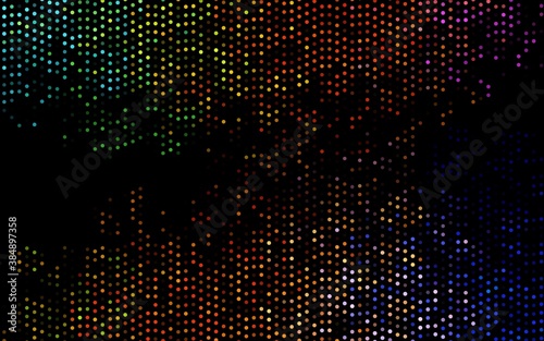 Dark Multicolor  Rainbow vector background with bubbles.