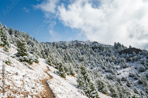 Storm Castle Peak trail in Custer Gallatin National Forest, Montana. USA. Back to Nature concept. photo