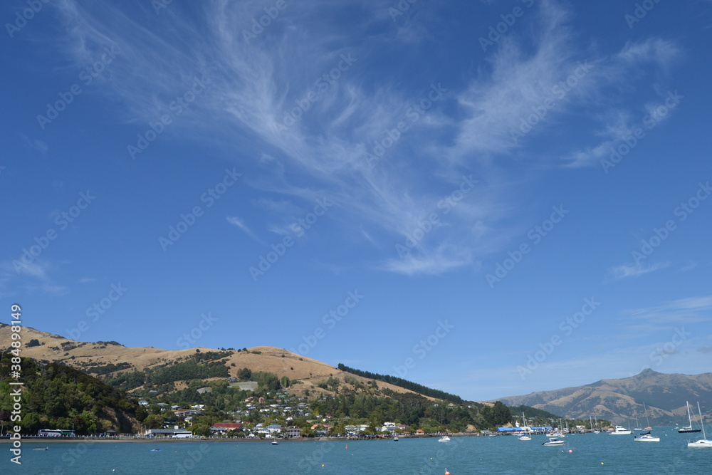 View of the sea and mountains