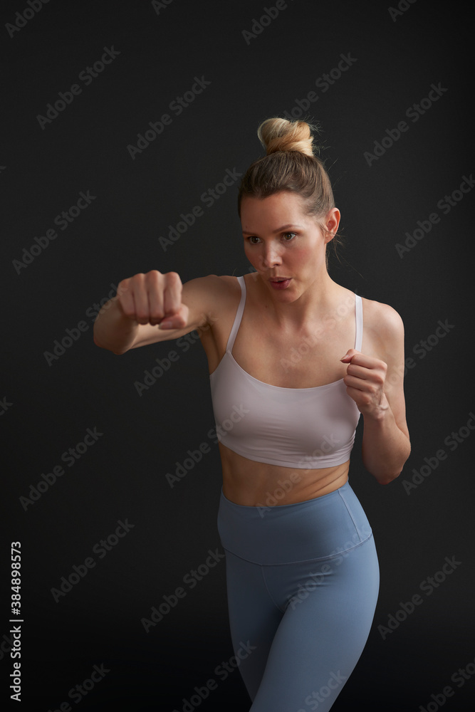 Fitness model demonstrates movement Fitness model demonstrates movement