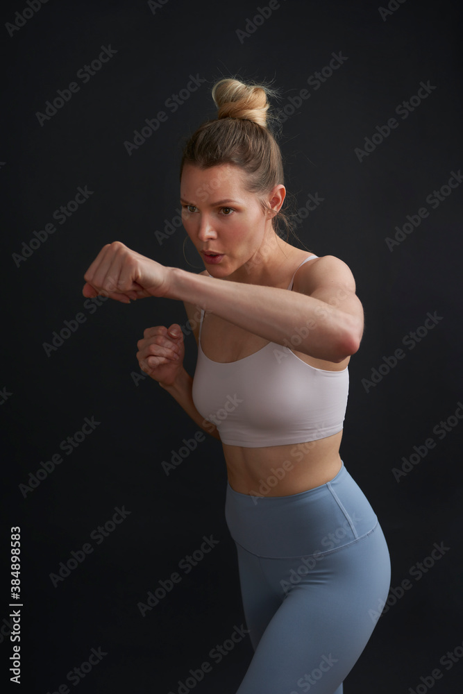 Fitness model demonstrates movement Fitness model demonstrates movement