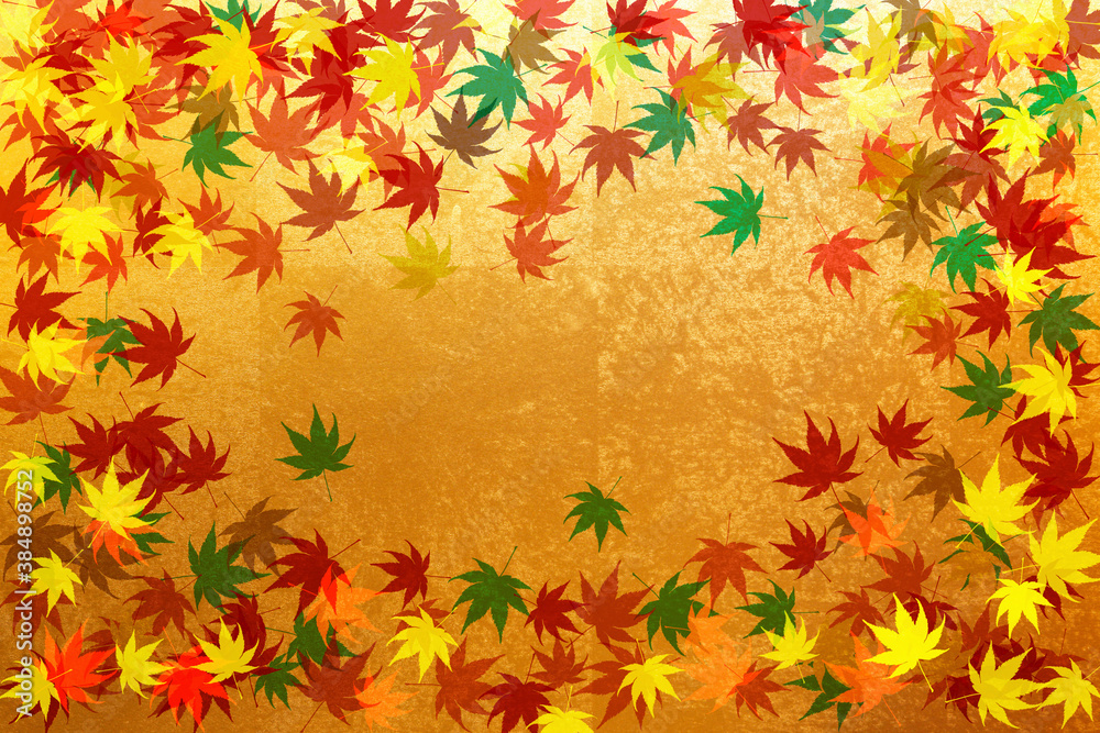 金屏風とモミジのバックグラウンド