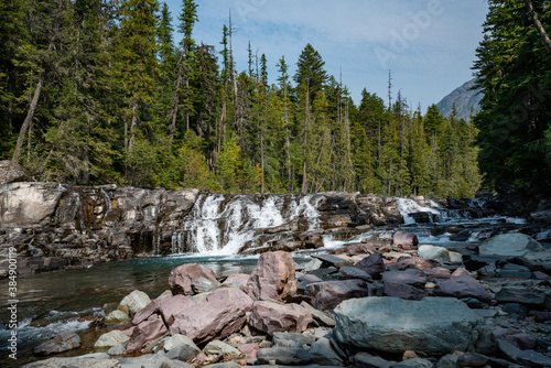 McDonald Creek Trail in Glacier National Park, Montana. USA. Back to Nature concept.