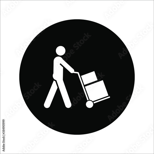 Man Moving Box Pictogram Icon Illustration design