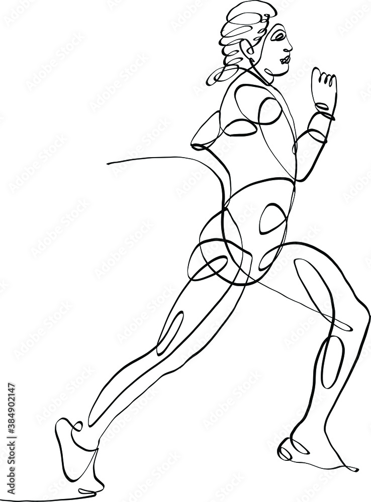 Fototapeta premium person running marathon