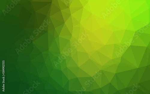 Light Green vector shining triangular pattern.