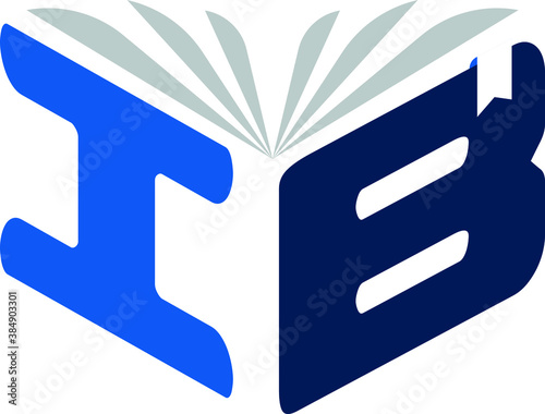 ib Initial letter book  logo vector concept. education icon