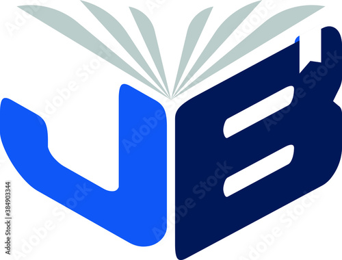 jb Initial letter book  logo vector concept. education icon
