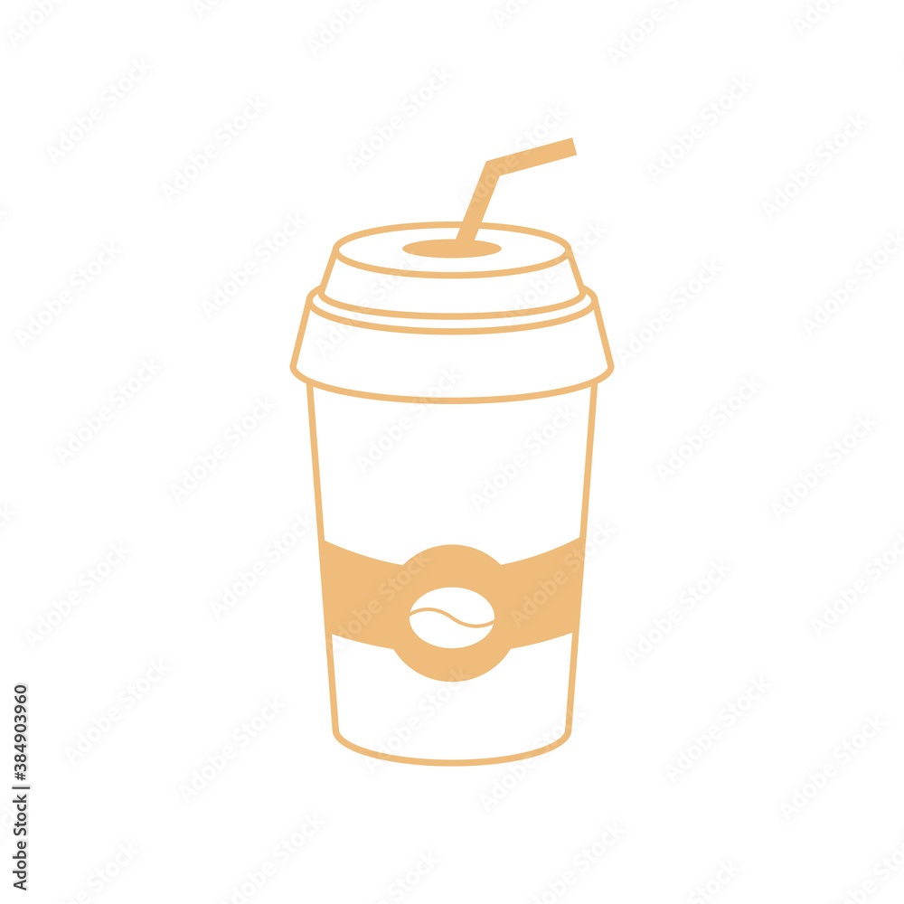 Coffee take away icon design isolated on white background Coffee take away icon design isolated on white background
