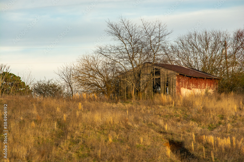 old barn in the field old barn in the field