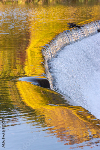Photography Old Mill dam at Humber River in Autumn, Toronto, Ontario, Canada