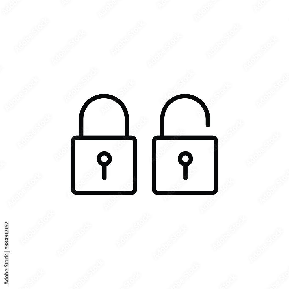Lock thin icon vector Lock thin icon vector
